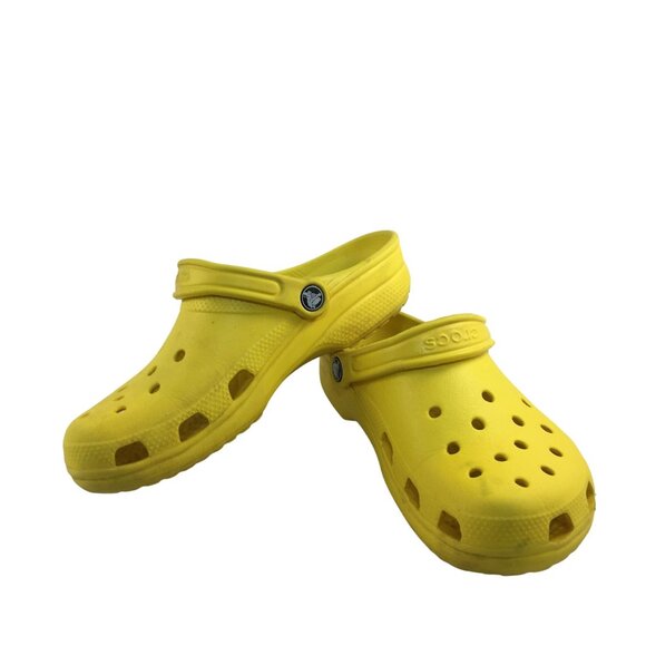 CROCS CLASSIC SHOES YELLOW CLOG SANDALS WATERPROOF OUTDOORS WOMENS 8 MENS 6 - Picture 1 of 8